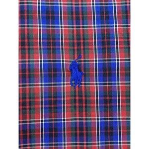 Ralph Lauren Men's Red‎ Plaid Classic Fit Button Down Shirt Size 16 Large